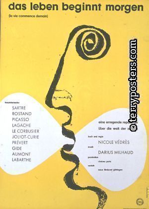 Das Leben beginnt Morgen / Life Beginst Tomorrow; Neue Filmkunst; Filmový plakát; 1954