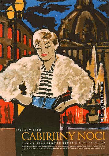 Movie Silk Fabric Poster Federico Fellini Czech Polish Rare Art 1963 8 1/2