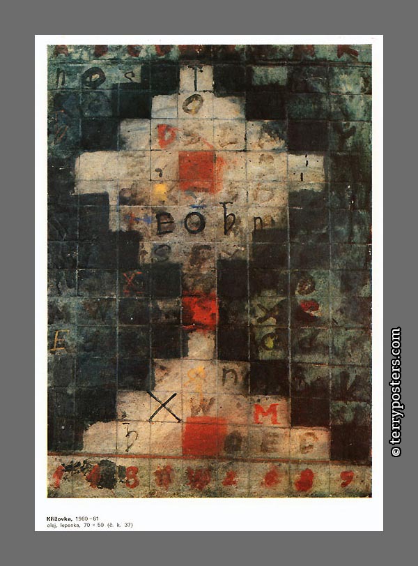 Cross: oil, tape: 70 x 50 cm; 1960-61