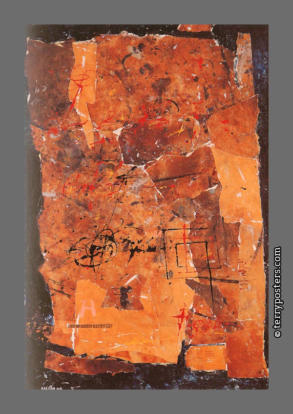 Kam se podělo 632 bytů?: kombinovaná technika, koláž, plátno: 125 x 80 cm; 1960