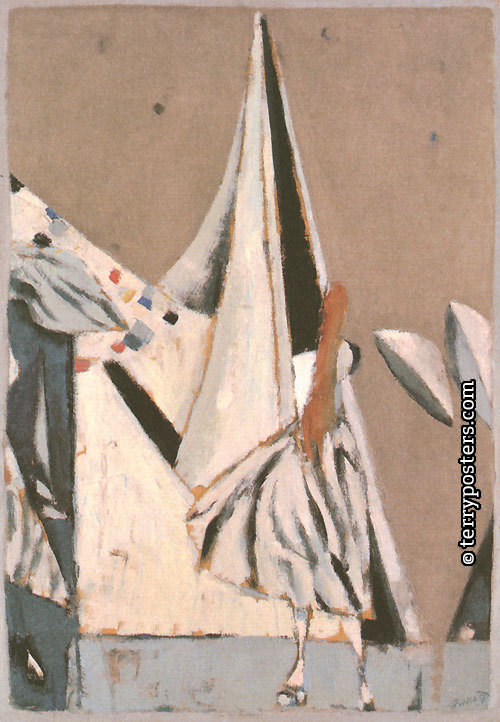 Vladimír Fuka: Do špice: paper, tempera, 100x70cm;  1958