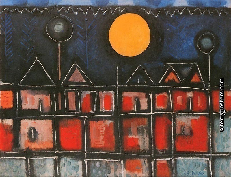 Landskape with moon:: oil, screen 73x92 cm; 1960