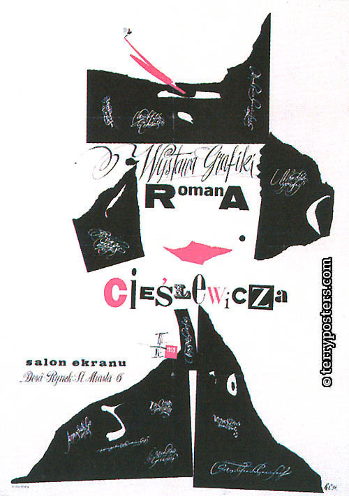 Wystava grafiki Romana Cieslewicza, Salon "Ekranu": Exhibition poster; 1959