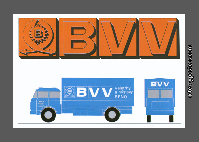 Plastic logo, car marking of BVV (Brněnské veletrhy a výstavy); 1973-1978