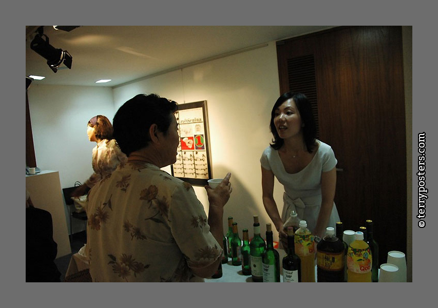 Photo of opening exhibition movie posters Milan Grygar in Tokio 2009