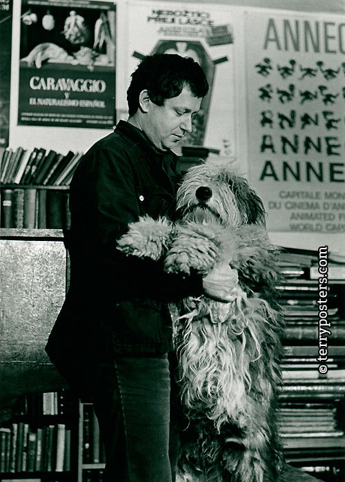 Jiri Salamoun with his dog Elster in the studio on Pařížská street (n. 10)